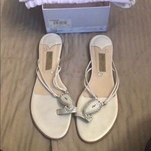 Jimmy Choo White Nimble Flat Resortwear Sandals